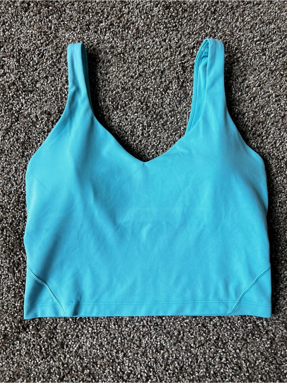 lululemon athletica Aqua Blue V‑Neck Longline Sports Bra